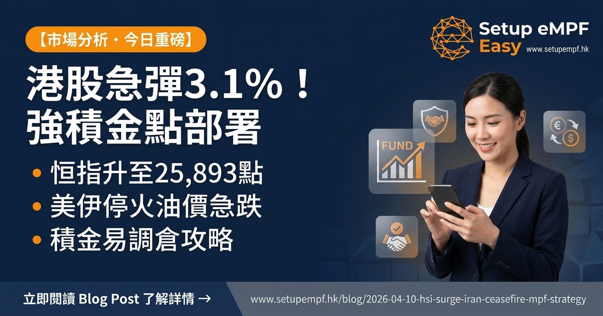 港股大反彈！美伊停火帶動恒指飆升3.1%，強積金持有人點部署？