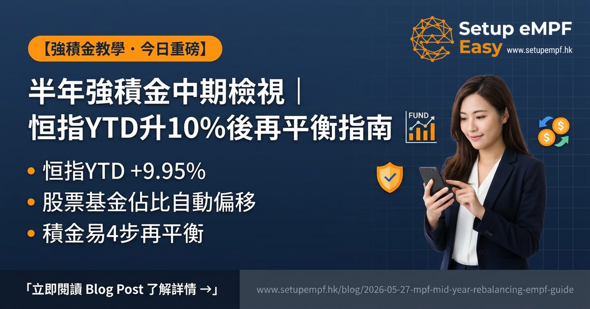 半年強積金中期檢視：恒指YTD升10%後資產再平衡指南